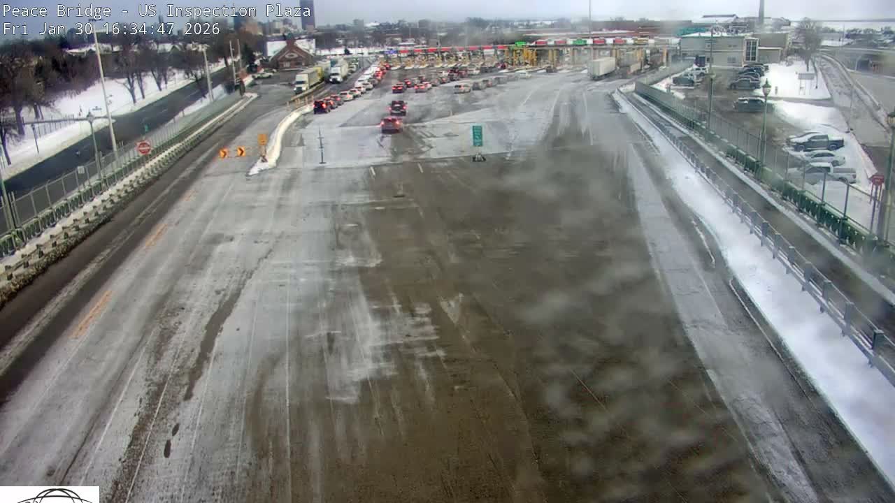 Buffalo, Peace Bridge USA Inspection Plaza & Lane Live Cam - Buffalo, Erie , Buffalo -Niagara Falls, New York, USA