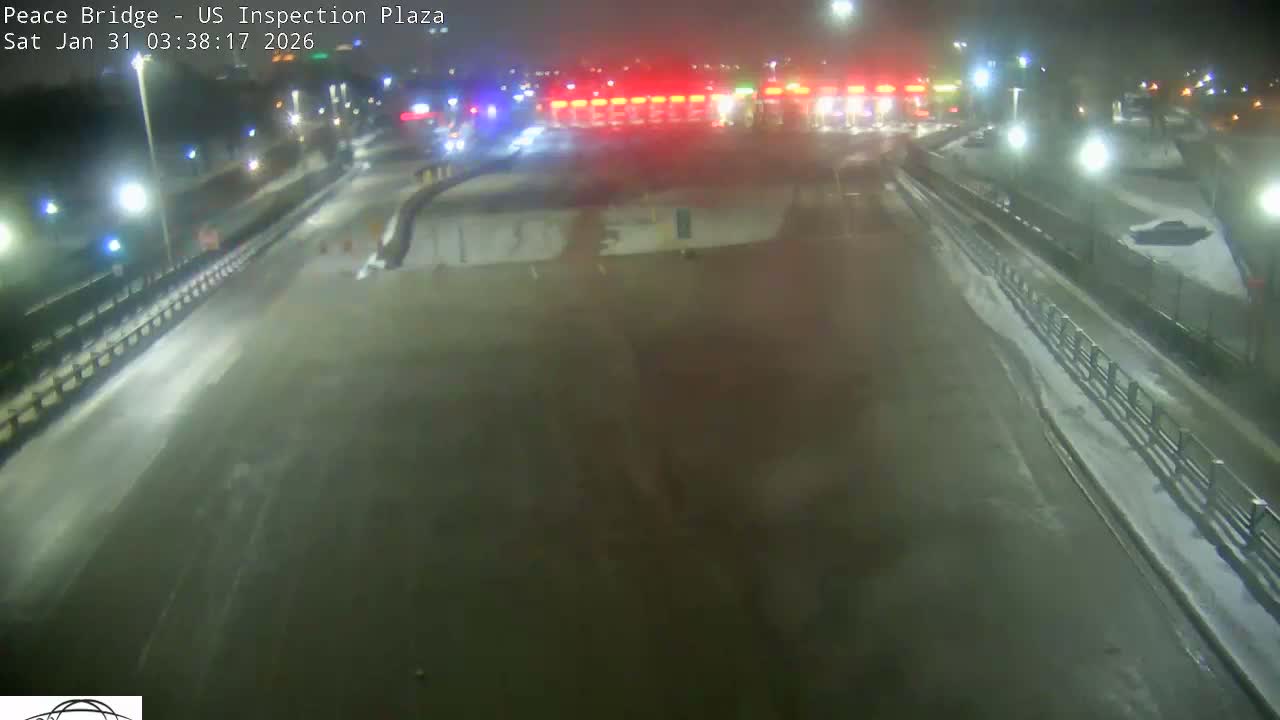 Buffalo, Peace Bridge USA Inspection Plaza & Lane Live Cam - Buffalo, Erie , Buffalo -Niagara Falls, New York, USA