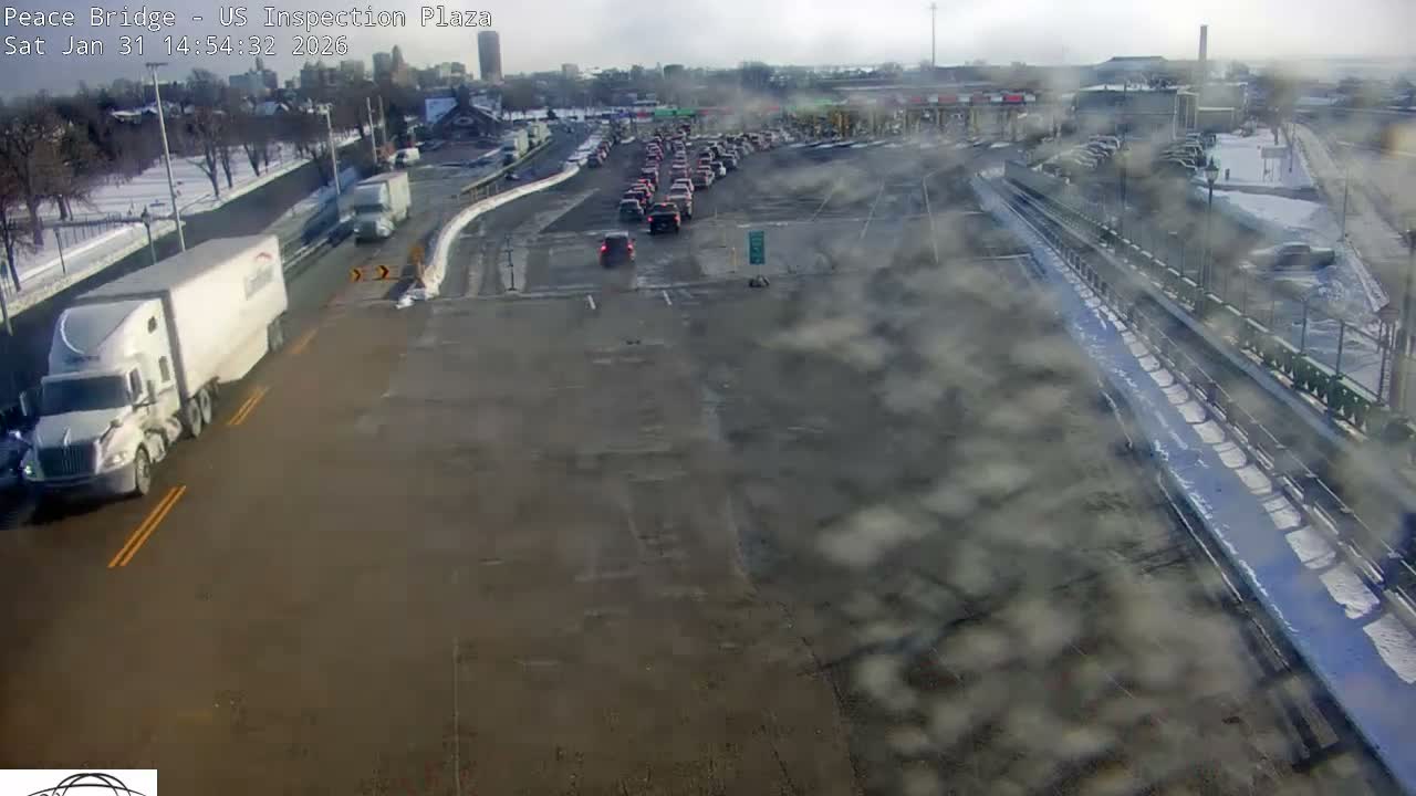 Buffalo, Peace Bridge USA Inspection Plaza & Lane Live Cam - Buffalo, Erie , Buffalo -Niagara Falls, New York, USA