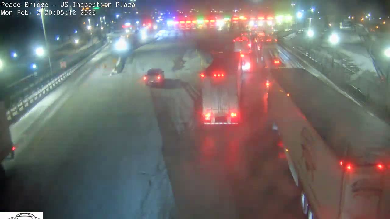 Buffalo, Peace Bridge USA Inspection Plaza & Lane Live Cam - Buffalo, Erie , Buffalo -Niagara Falls, New York, USA