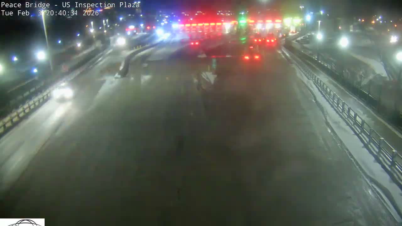 Buffalo, Peace Bridge USA Inspection Plaza & Lane Live Cam - Buffalo, Erie , Buffalo -Niagara Falls, New York, USA