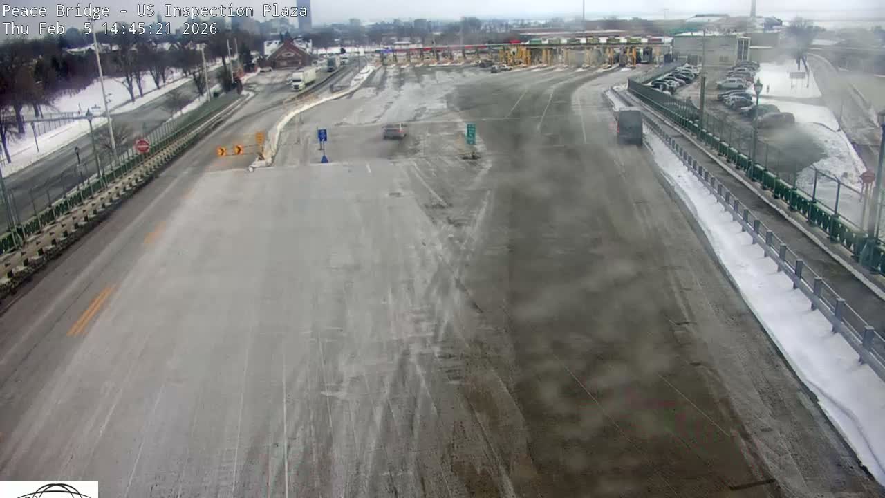Buffalo, Peace Bridge USA Inspection Plaza & Lane Live Cam - Buffalo, Erie , Buffalo -Niagara Falls, New York, USA