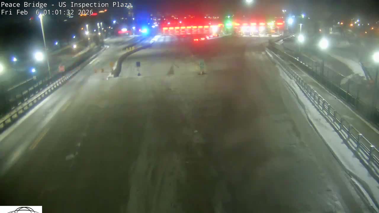 Buffalo, Peace Bridge USA Inspection Plaza & Lane Live Cam - Buffalo, Erie , Buffalo -Niagara Falls, New York, USA