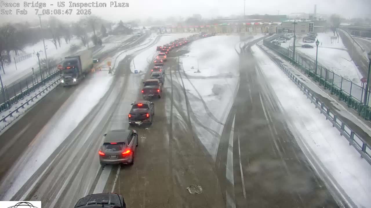 Buffalo, Peace Bridge USA Inspection Plaza & Lane Live Cam - Buffalo, Erie , Buffalo -Niagara Falls, New York, USA