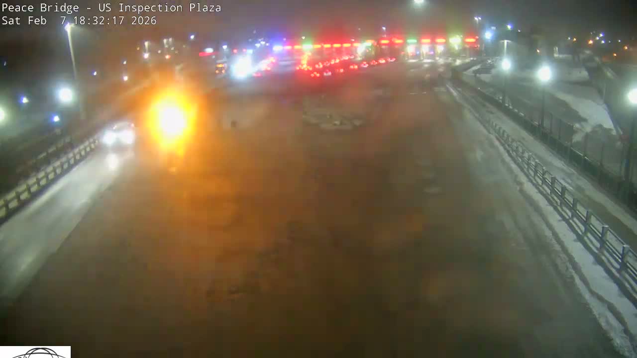 Buffalo, Peace Bridge USA Inspection Plaza & Lane Live Cam - Buffalo, Erie , Buffalo -Niagara Falls, New York, USA