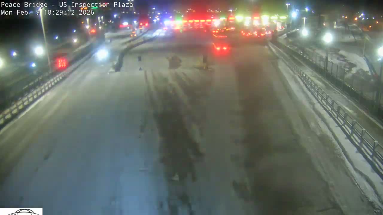 Buffalo, Peace Bridge USA Inspection Plaza & Lane Live Cam - Buffalo, Erie , Buffalo -Niagara Falls, New York, USA