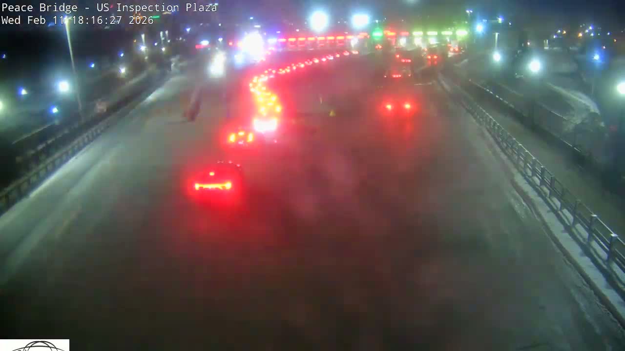 Buffalo, Peace Bridge USA Inspection Plaza & Lane Live Cam - Buffalo, Erie , Buffalo -Niagara Falls, New York, USA