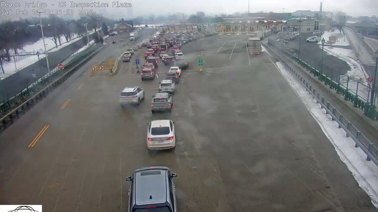 Buffalo, Peace Bridge USA Inspection Plaza & Lane Live Cam - Buffalo, Erie , Buffalo -Niagara Falls, New York, USA