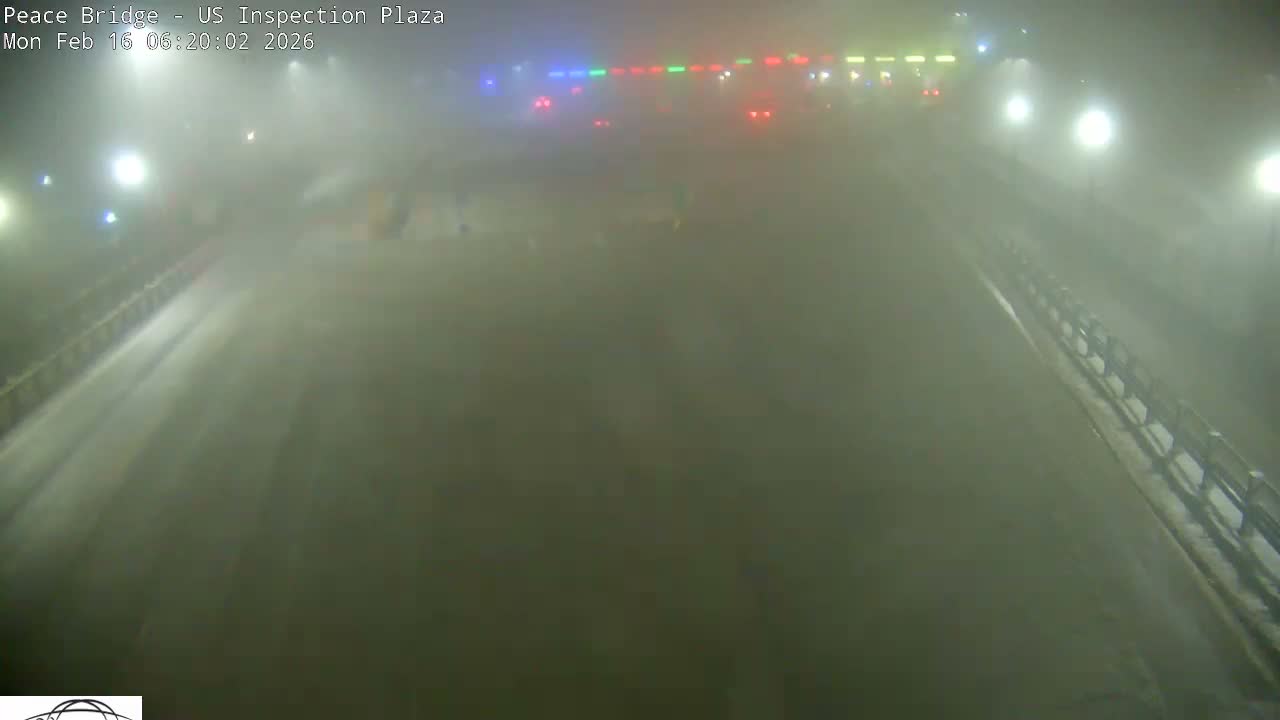 Buffalo, Peace Bridge USA Inspection Plaza & Lane Live Cam - Buffalo, Erie , Buffalo -Niagara Falls, New York, USA