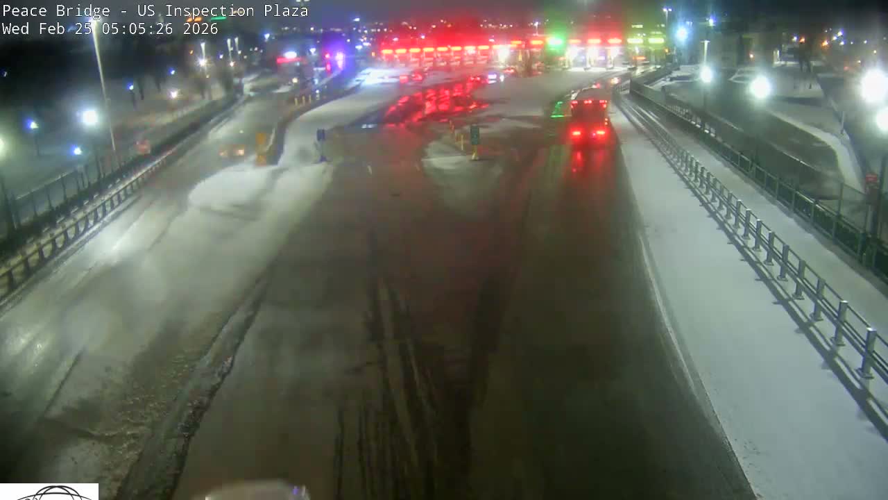 Buffalo, Peace Bridge USA Inspection Plaza & Lane Live Cam - Buffalo, Erie , Buffalo -Niagara Falls, New York, USA