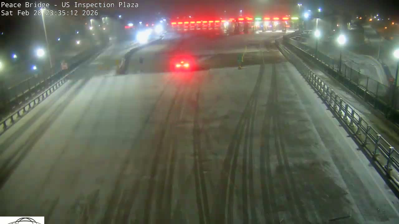 Buffalo, Peace Bridge USA Inspection Plaza & Lane Live Cam - Buffalo, Erie , Buffalo -Niagara Falls, New York, USA