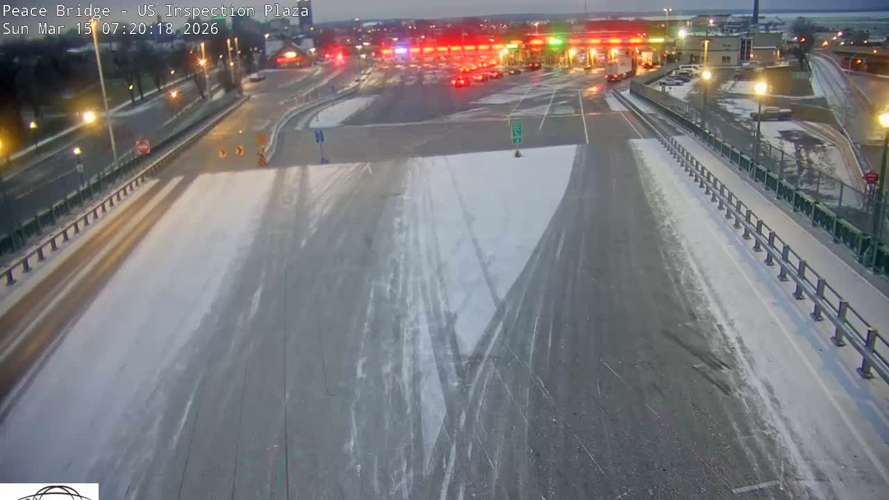 Buffalo, Peace Bridge USA Inspection Plaza & Lane Live Cam - Buffalo, Erie , Buffalo -Niagara Falls, New York, USA