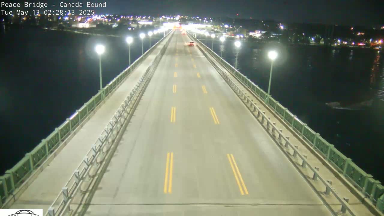 Buffalo, Peace Bridge Canada Bound View from USA Side Live Cam - Buffalo, Erie , Buffalo -Niagara Falls, New York, USA