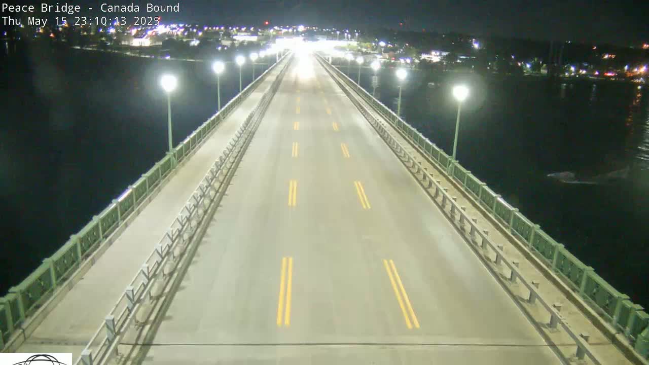 Buffalo, Peace Bridge Canada Bound View from USA Side Live Cam - Buffalo, Erie , Buffalo -Niagara Falls, New York, USA