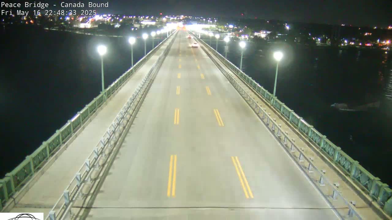 Buffalo, Peace Bridge Canada Bound View from USA Side Live Cam - Buffalo, Erie , Buffalo -Niagara Falls, New York, USA
