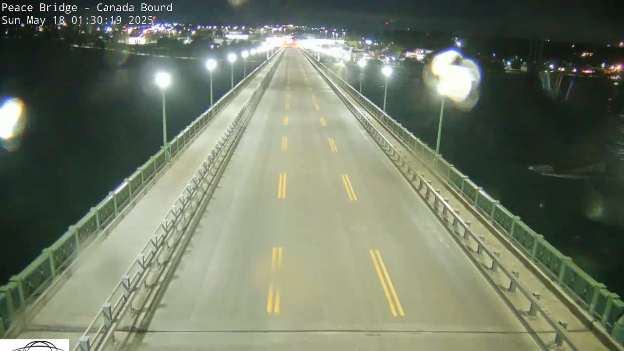 Buffalo, Peace Bridge Canada Bound View from USA Side Live Cam - Buffalo, Erie , Buffalo -Niagara Falls, New York, USA