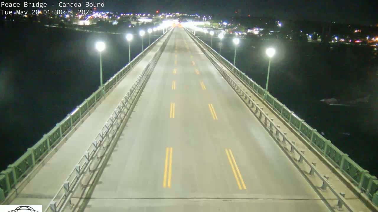 Buffalo, Peace Bridge Canada Bound View from USA Side Live Cam - Buffalo, Erie , Buffalo -Niagara Falls, New York, USA