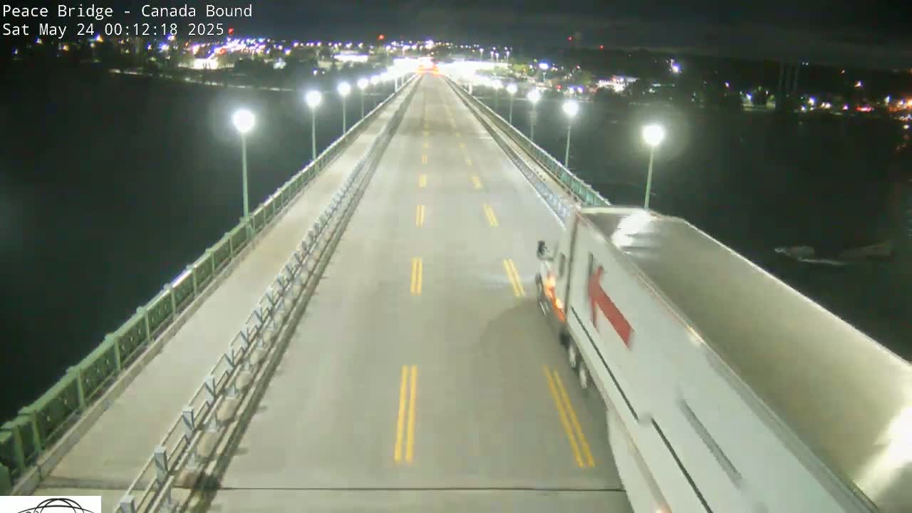 Buffalo, Peace Bridge Canada Bound View from USA Side Live Cam - Buffalo, Erie , Buffalo -Niagara Falls, New York, USA