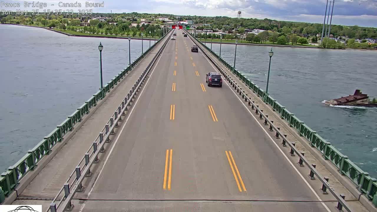Buffalo, Peace Bridge Canada Bound View from USA Side Live Cam - Buffalo, Erie , Buffalo -Niagara Falls, New York, USA