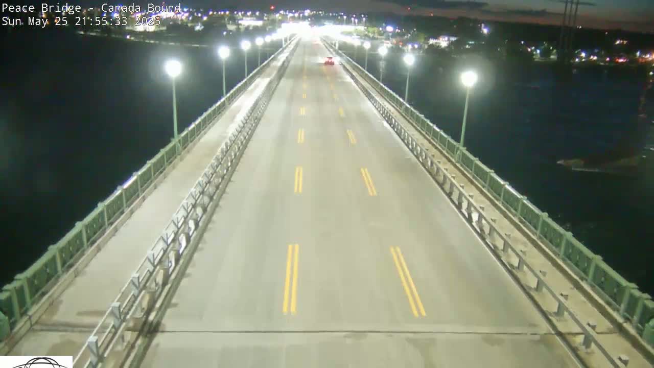 Buffalo, Peace Bridge Canada Bound View from USA Side Live Cam - Buffalo, Erie , Buffalo -Niagara Falls, New York, USA