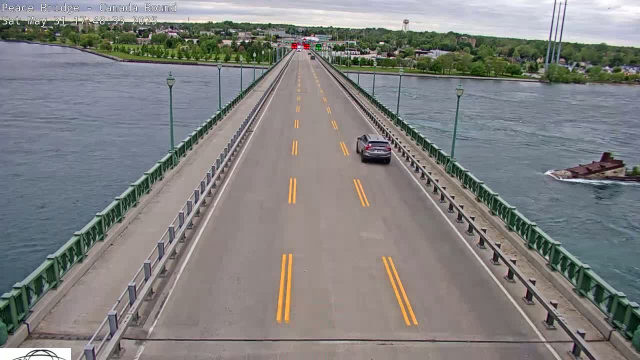 Buffalo, Peace Bridge Canada Bound View from USA Side Live Cam - Buffalo, Erie , Buffalo -Niagara Falls, New York, USA