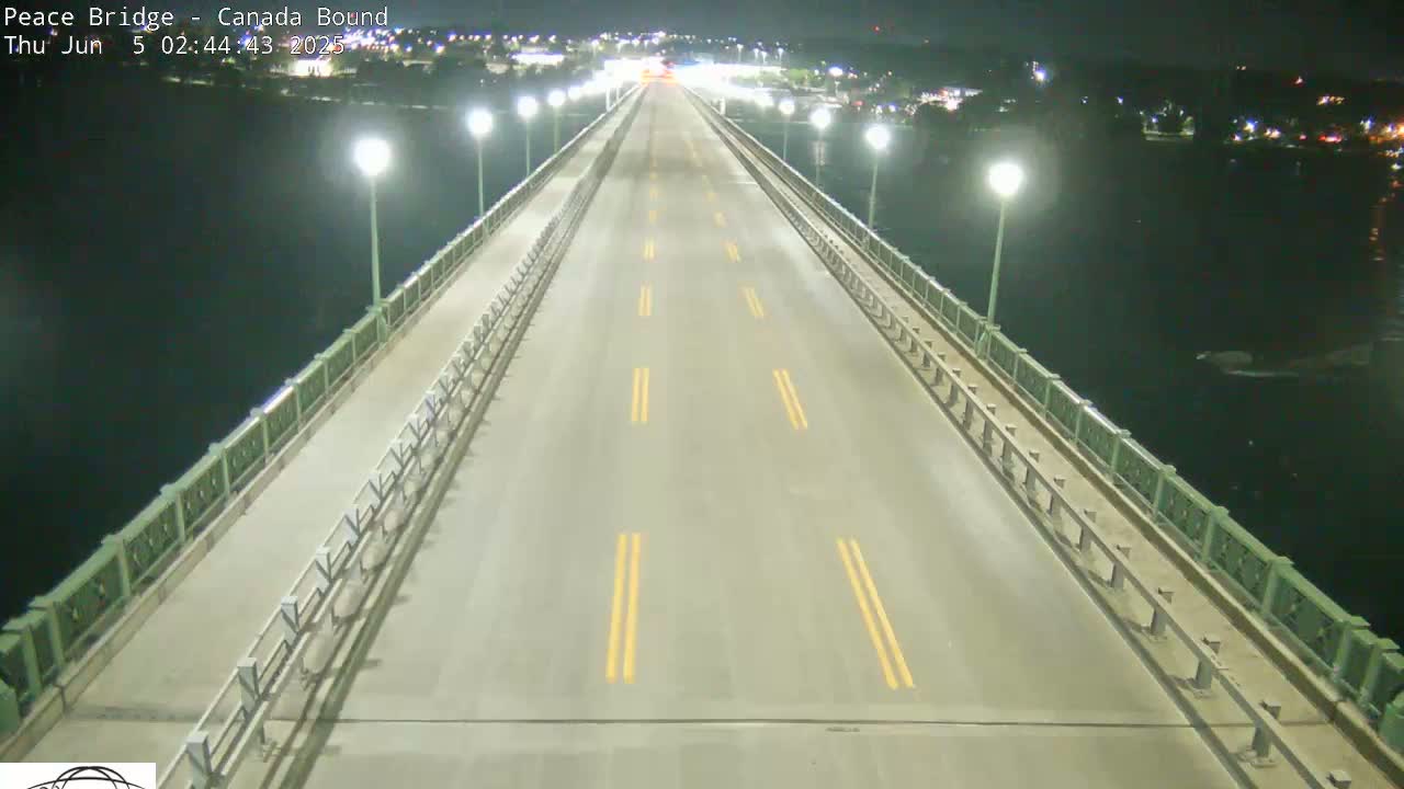 Buffalo, Peace Bridge Canada Bound View from USA Side Live Cam - Buffalo, Erie , Buffalo -Niagara Falls, New York, USA