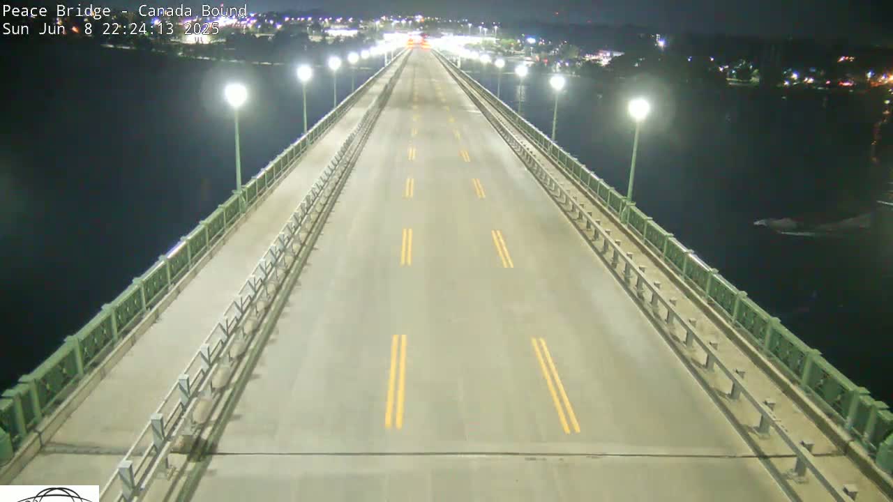 Buffalo, Peace Bridge Canada Bound View from USA Side Live Cam - Buffalo, Erie , Buffalo -Niagara Falls, New York, USA