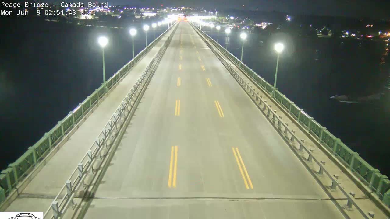 Buffalo, Peace Bridge Canada Bound View from USA Side Live Cam - Buffalo, Erie , Buffalo -Niagara Falls, New York, USA