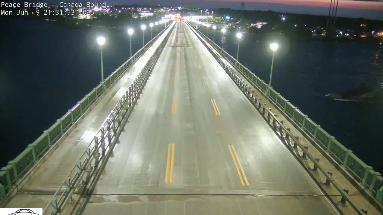 Buffalo, Peace Bridge Canada Bound View from USA Side Live Cam - Buffalo, Erie , Buffalo -Niagara Falls, New York, USA
