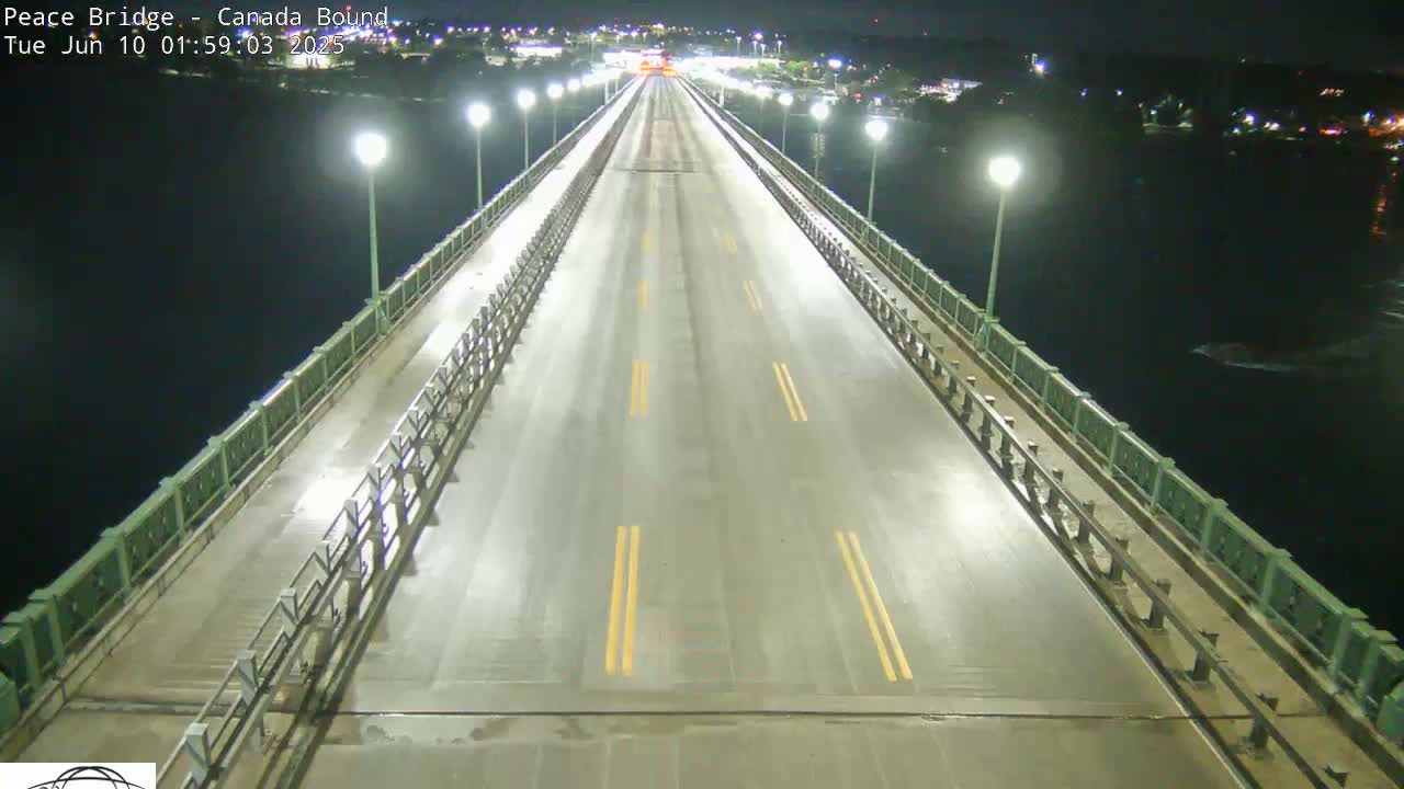 Buffalo, Peace Bridge Canada Bound View from USA Side Live Cam - Buffalo, Erie , Buffalo -Niagara Falls, New York, USA
