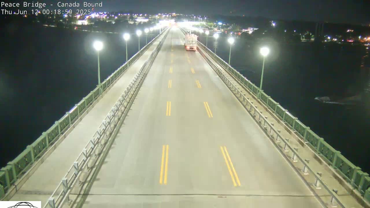 Buffalo, Peace Bridge Canada Bound View from USA Side Live Cam - Buffalo, Erie , Buffalo -Niagara Falls, New York, USA