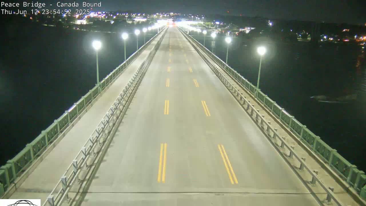 Buffalo, Peace Bridge Canada Bound View from USA Side Live Cam - Buffalo, Erie , Buffalo -Niagara Falls, New York, USA