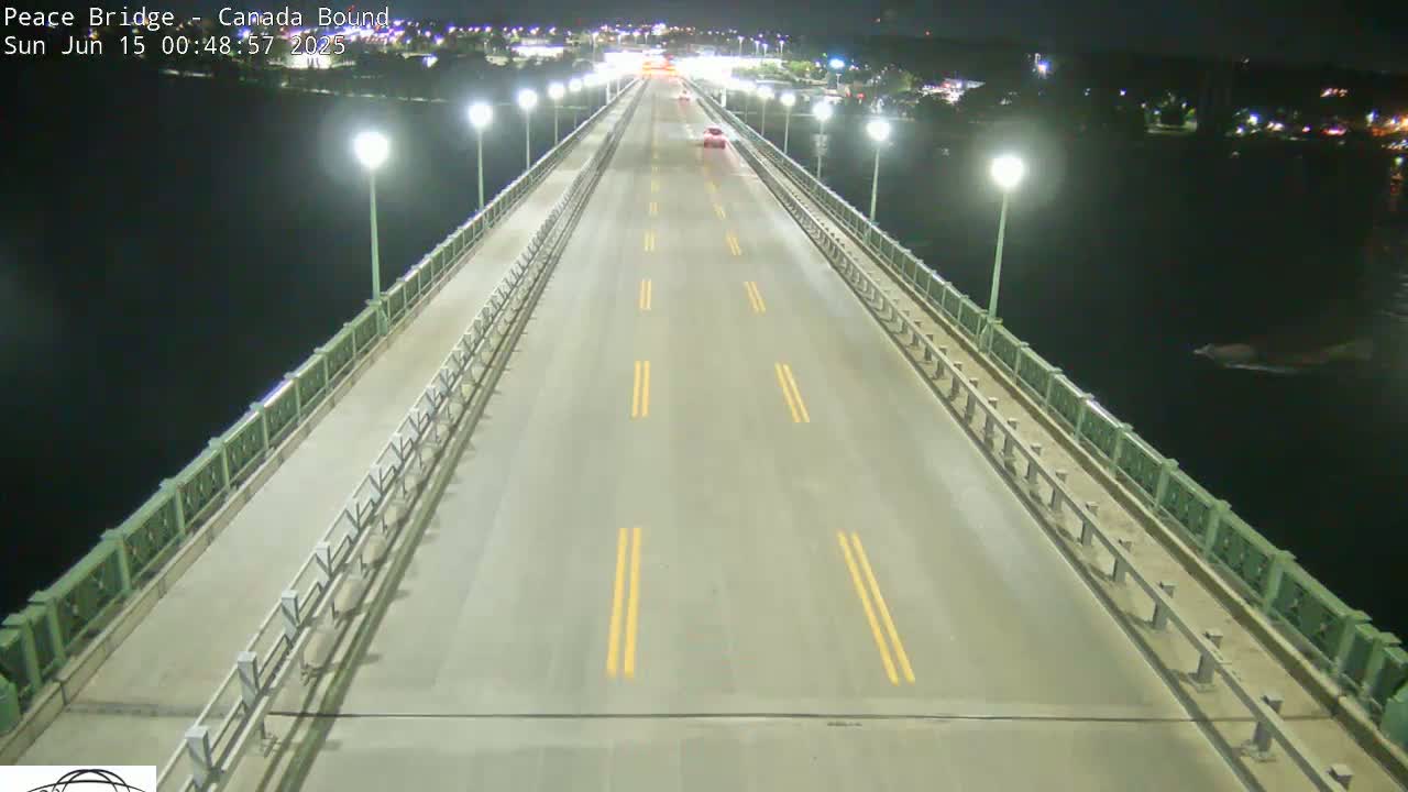 Buffalo, Peace Bridge Canada Bound View from USA Side Live Cam - Buffalo, Erie , Buffalo -Niagara Falls, New York, USA