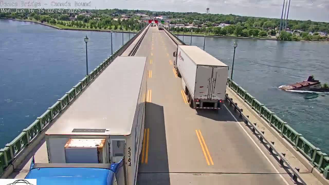 Buffalo, Peace Bridge Canada Bound View from USA Side Live Cam - Buffalo, Erie , Buffalo -Niagara Falls, New York, USA