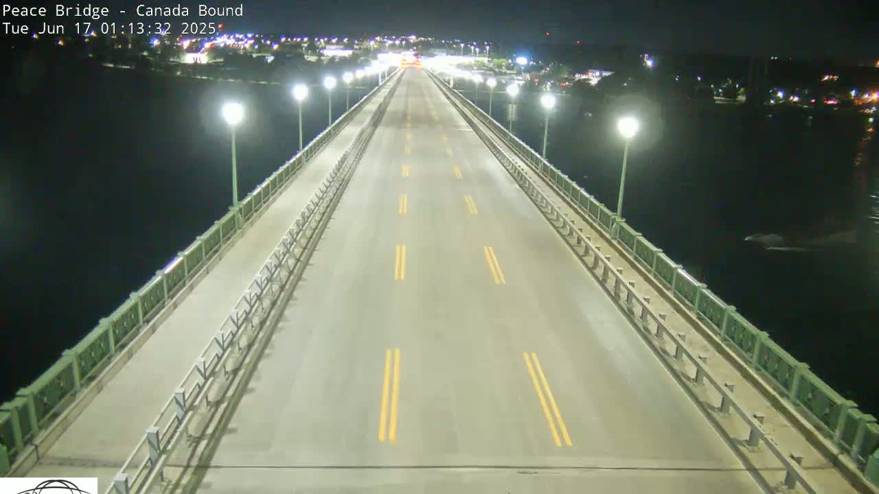 Buffalo, Peace Bridge Canada Bound View from USA Side Live Cam - Buffalo, Erie , Buffalo -Niagara Falls, New York, USA
