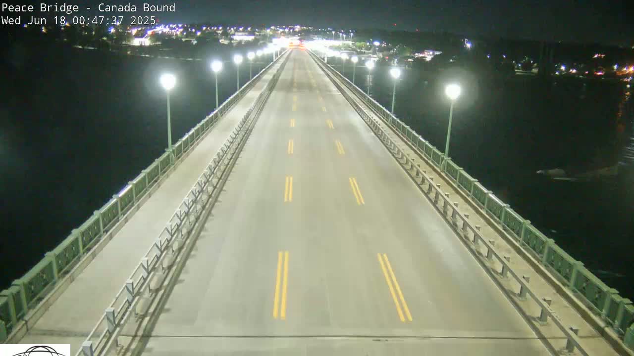 Buffalo, Peace Bridge Canada Bound View from USA Side Live Cam - Buffalo, Erie , Buffalo -Niagara Falls, New York, USA