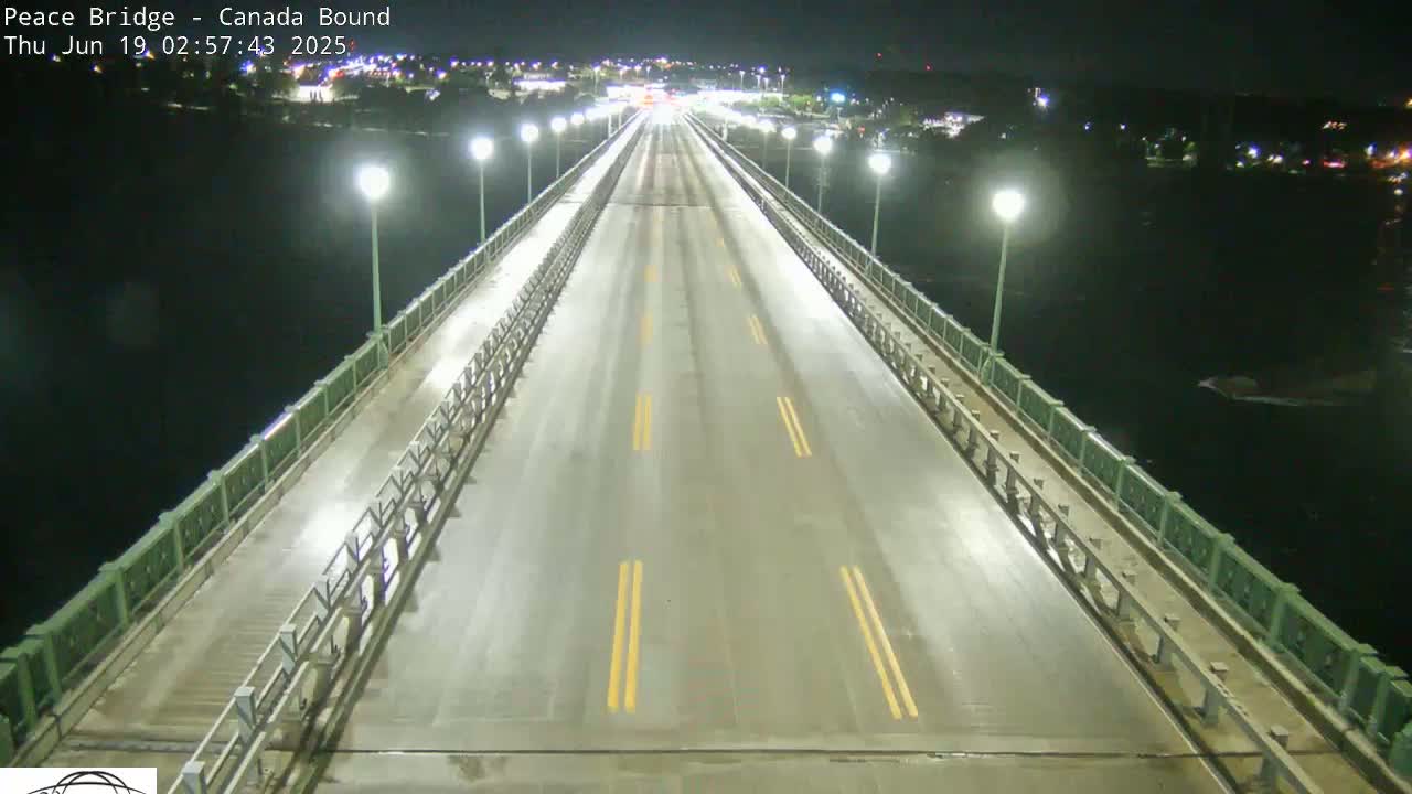 Buffalo, Peace Bridge Canada Bound View from USA Side Live Cam - Buffalo, Erie , Buffalo -Niagara Falls, New York, USA