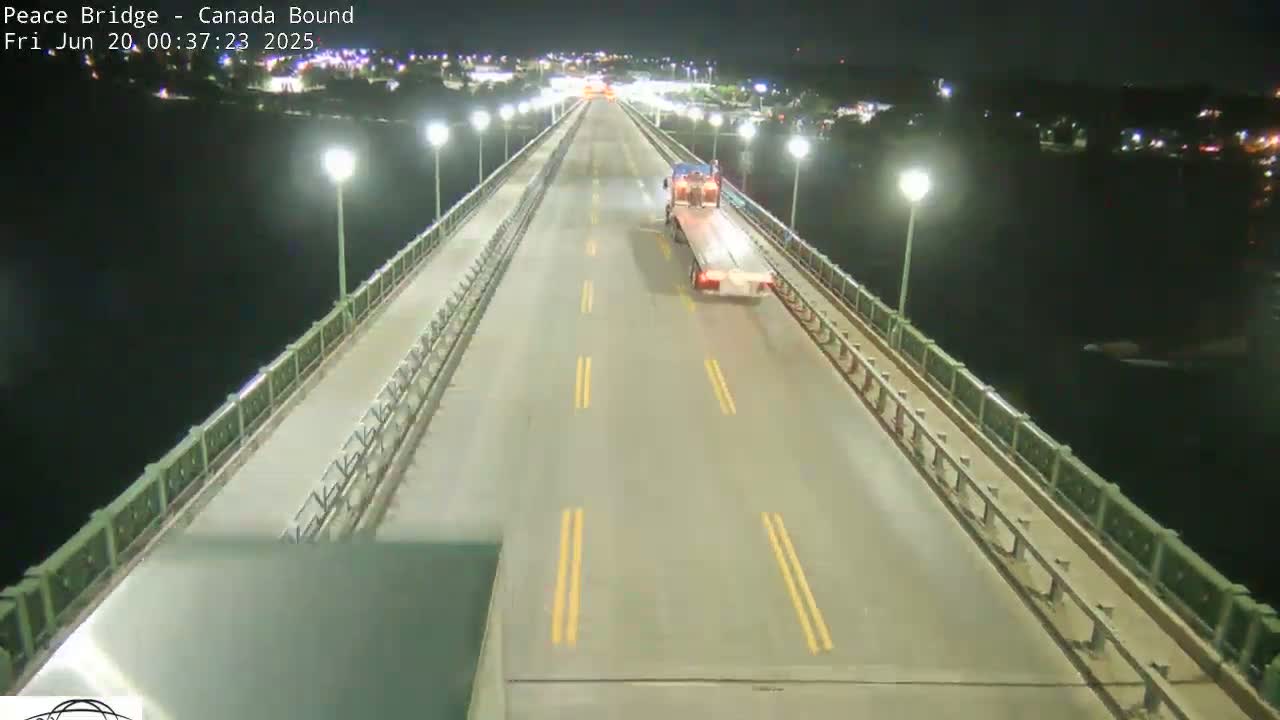 Buffalo, Peace Bridge Canada Bound View from USA Side Live Cam - Buffalo, Erie , Buffalo -Niagara Falls, New York, USA