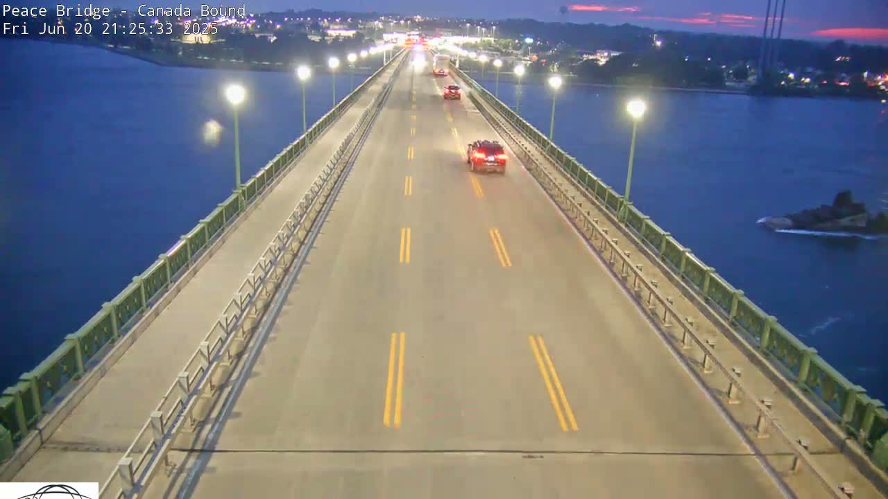 Buffalo, Peace Bridge Canada Bound View from USA Side Live Cam - Buffalo, Erie , Buffalo -Niagara Falls, New York, USA