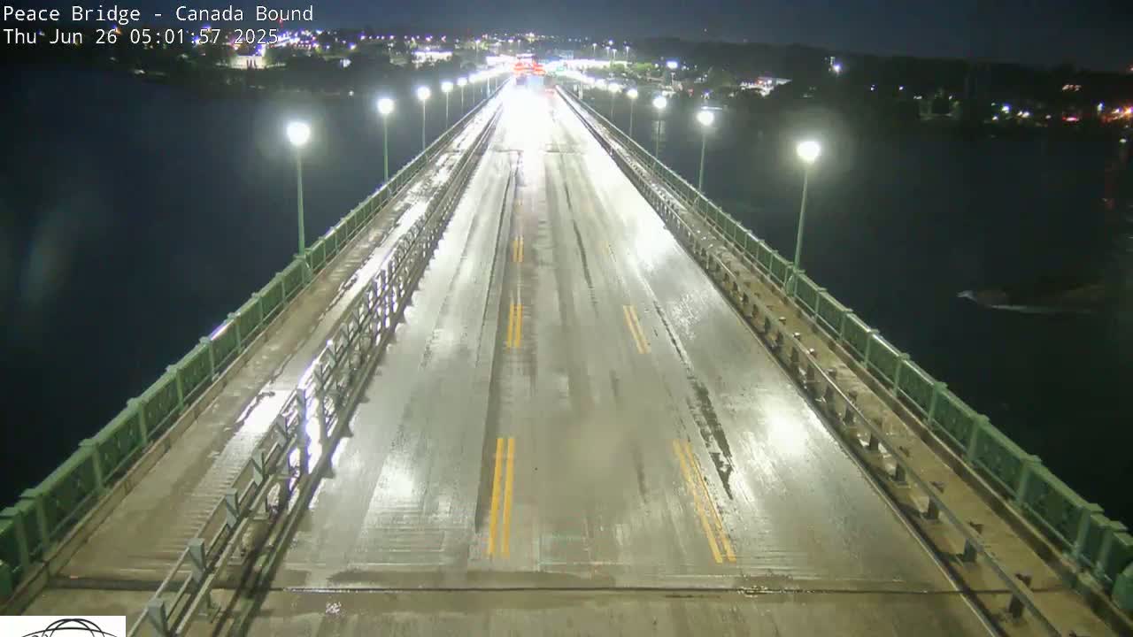 Buffalo, Peace Bridge Canada Bound View from USA Side Live Cam - Buffalo, Erie , Buffalo -Niagara Falls, New York, USA