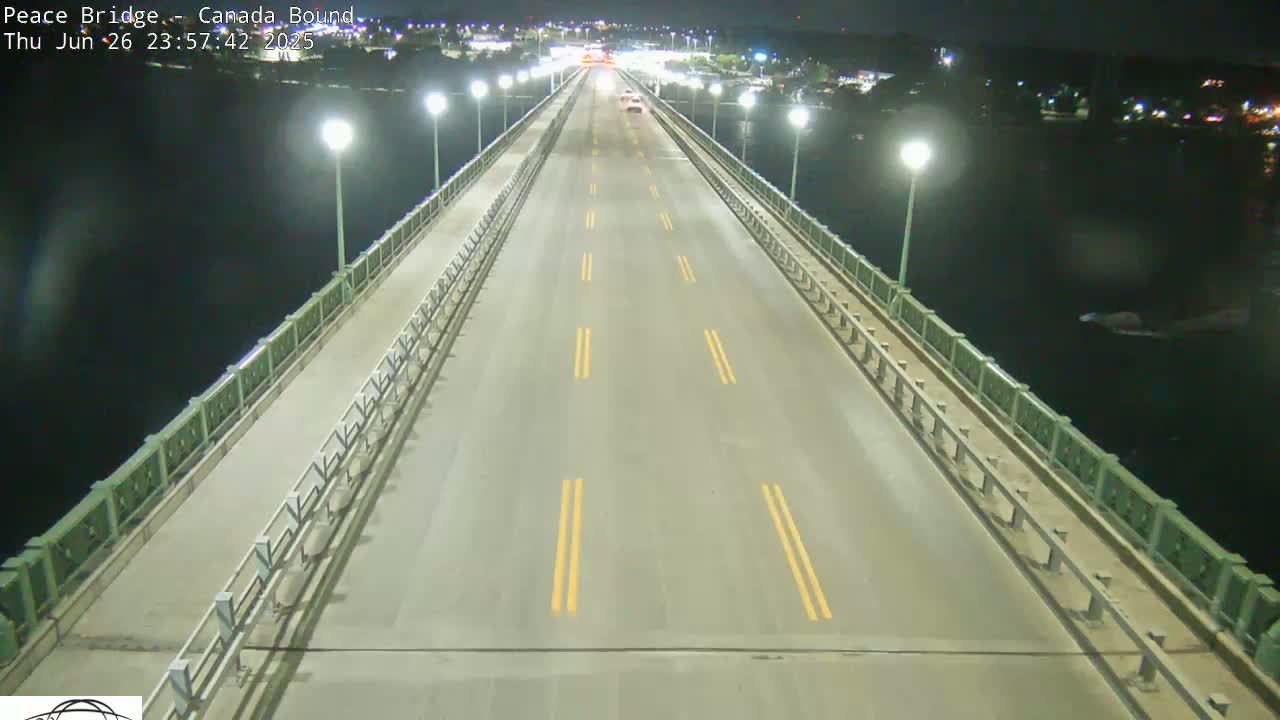 Buffalo, Peace Bridge Canada Bound View from USA Side Live Cam - Buffalo, Erie , Buffalo -Niagara Falls, New York, USA