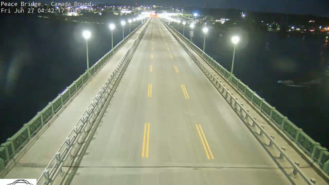 Buffalo, Peace Bridge Canada Bound View from USA Side Live Cam - Buffalo, Erie , Buffalo -Niagara Falls, New York, USA