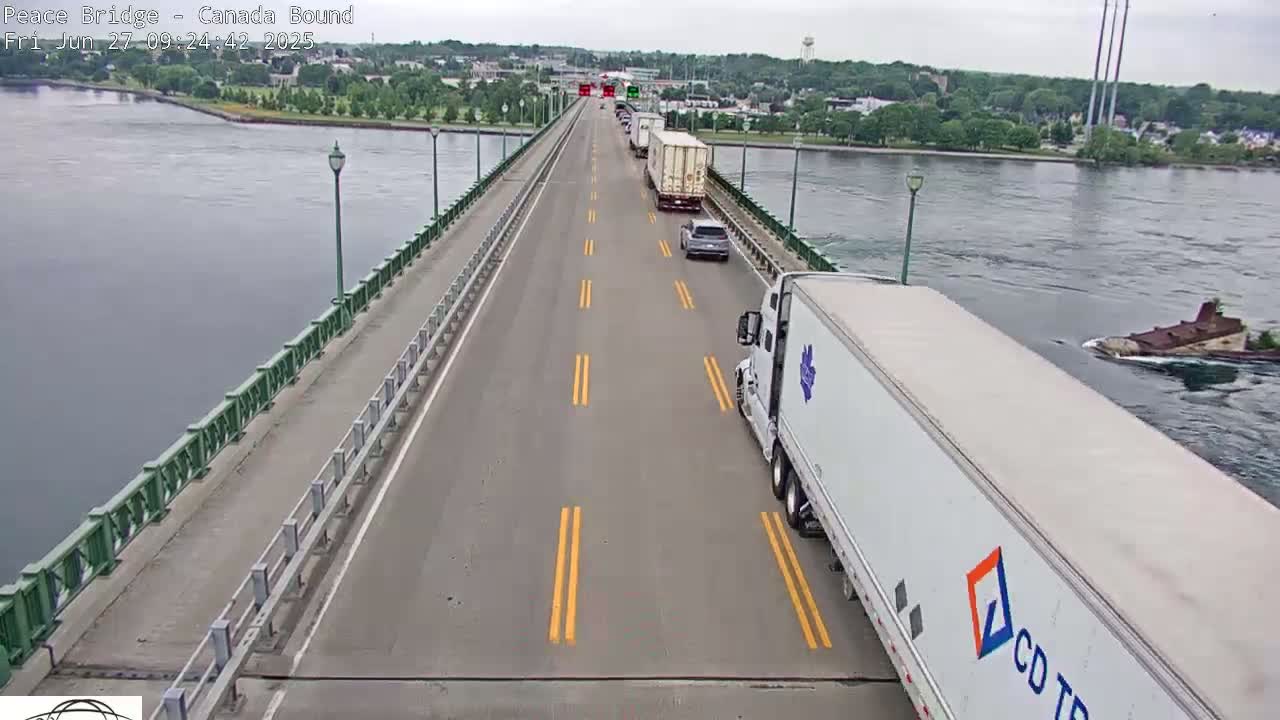 Buffalo, Peace Bridge Canada Bound View from USA Side Live Cam - Buffalo, Erie , Buffalo -Niagara Falls, New York, USA