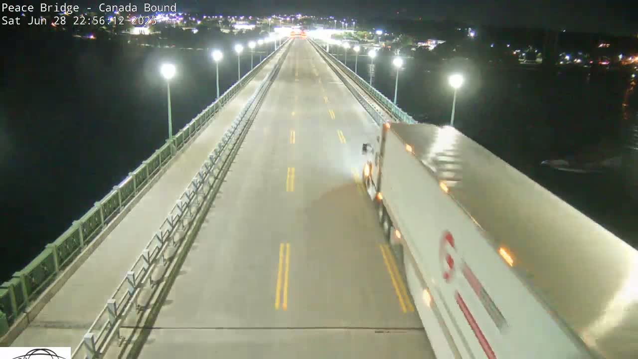 Buffalo, Peace Bridge Canada Bound View from USA Side Live Cam - Buffalo, Erie , Buffalo -Niagara Falls, New York, USA