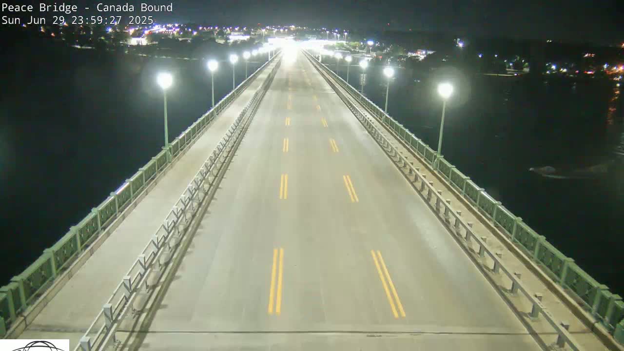 Buffalo, Peace Bridge Canada Bound View from USA Side Live Cam - Buffalo, Erie , Buffalo -Niagara Falls, New York, USA