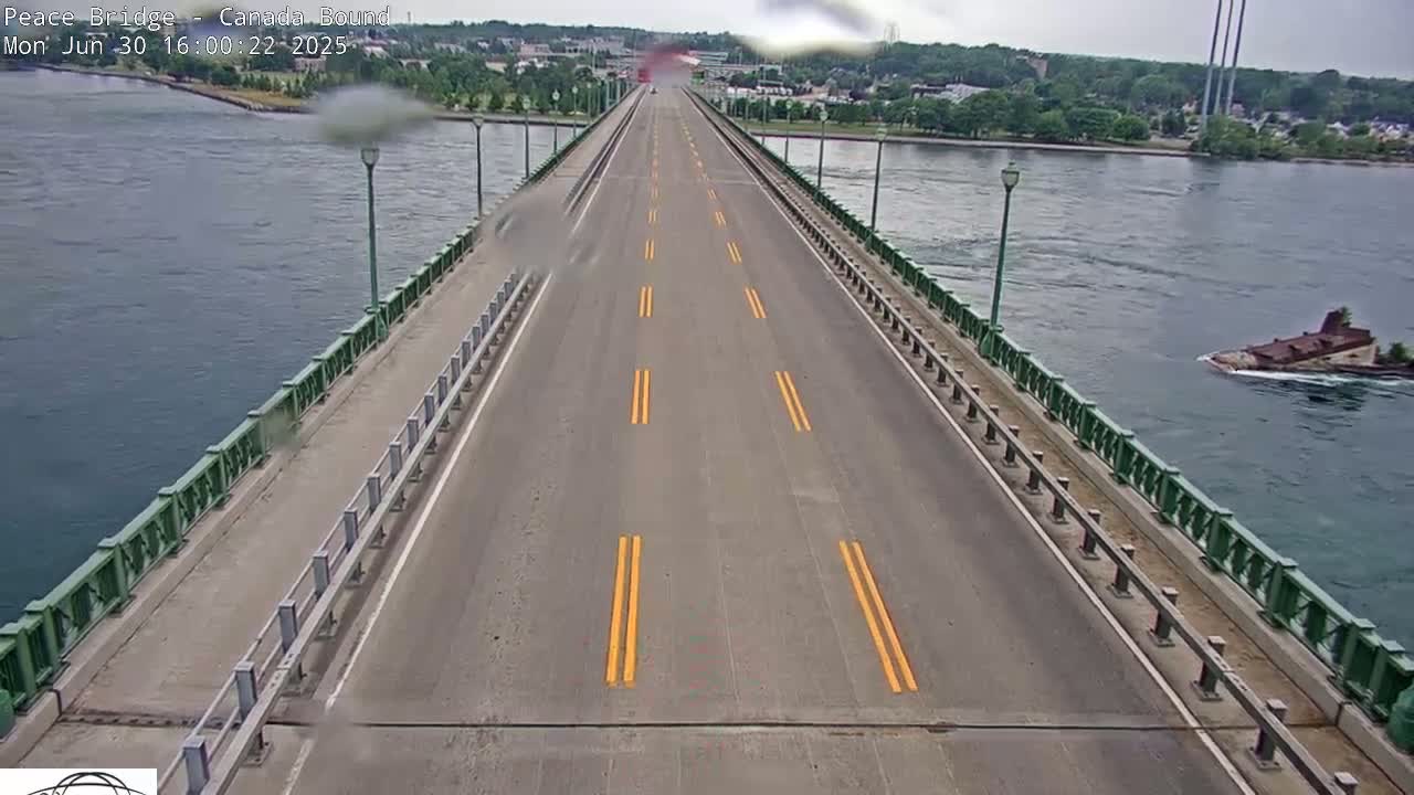 Buffalo, Peace Bridge Canada Bound View from USA Side Live Cam - Buffalo, Erie , Buffalo -Niagara Falls, New York, USA