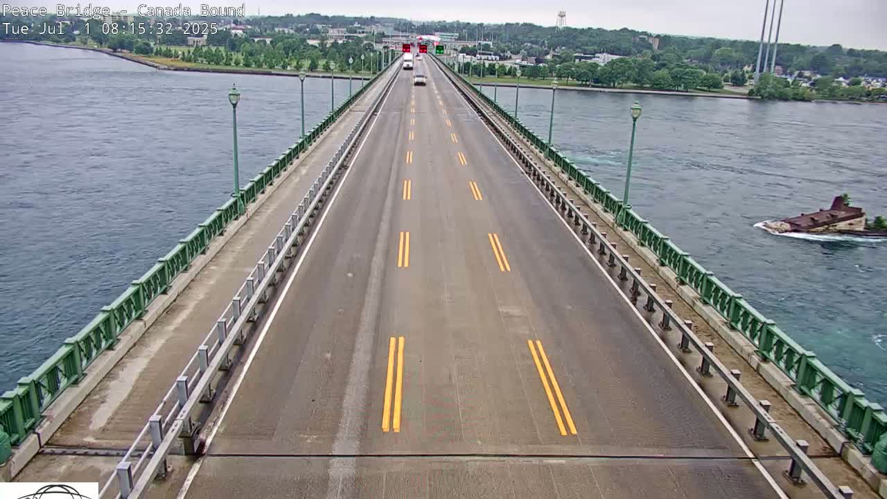 Buffalo, Peace Bridge Canada Bound View from USA Side Live Cam - Buffalo, Erie , Buffalo -Niagara Falls, New York, USA