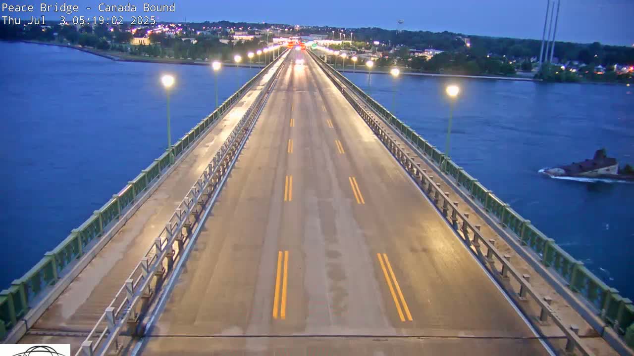 Buffalo, Peace Bridge Canada Bound View from USA Side Live Cam - Buffalo, Erie , Buffalo -Niagara Falls, New York, USA