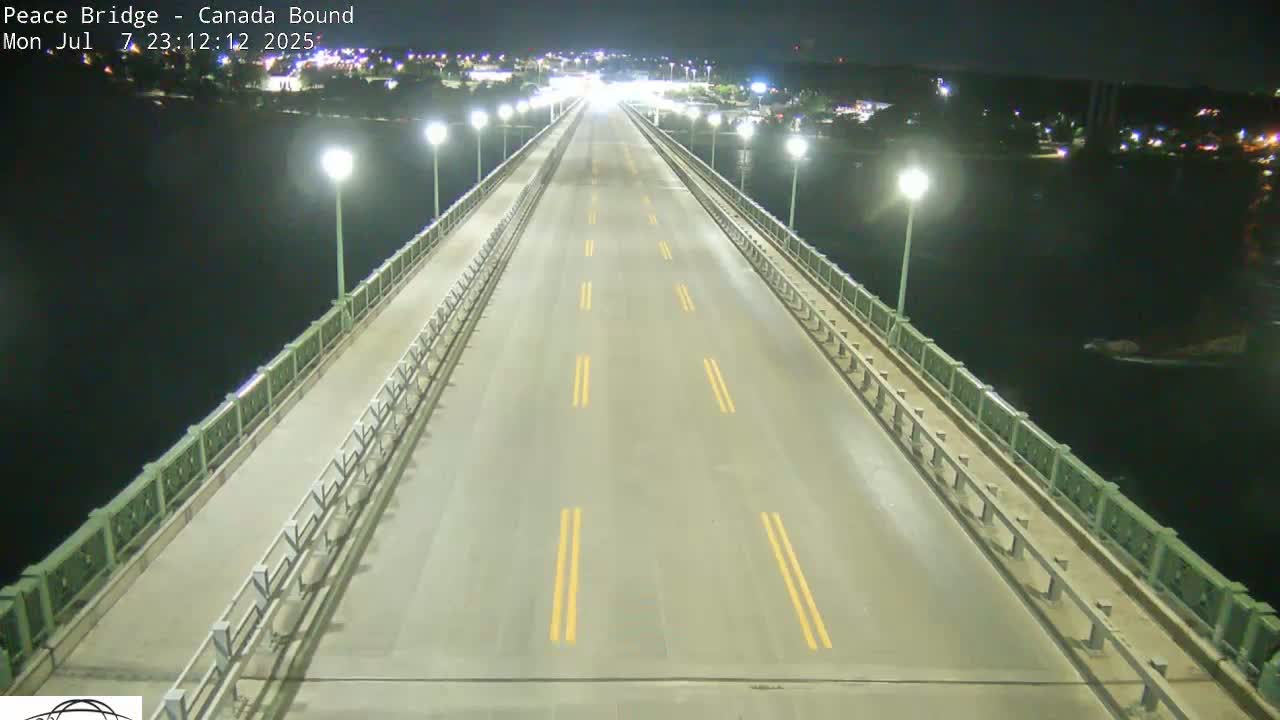 Buffalo, Peace Bridge Canada Bound View from USA Side Live Cam - Buffalo, Erie , Buffalo -Niagara Falls, New York, USA