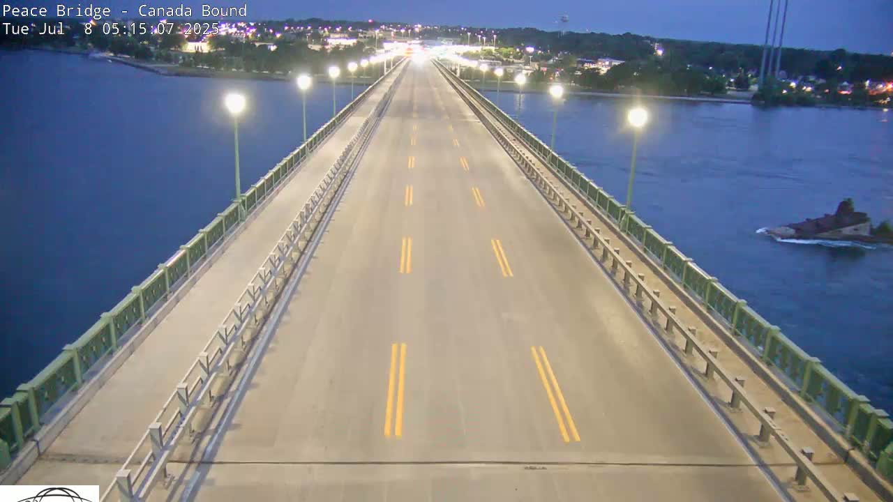 Buffalo, Peace Bridge Canada Bound View from USA Side Live Cam - Buffalo, Erie , Buffalo -Niagara Falls, New York, USA